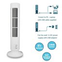 Ver imagem 3 de Ventilador Torre Vertical Portatil Usb Mini Bivolt Compacto 2 Velocidades Mesa Escritorio Branco