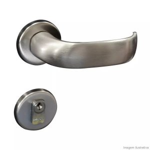 Fechadura Contemporânea Cromo Acetinado Externa