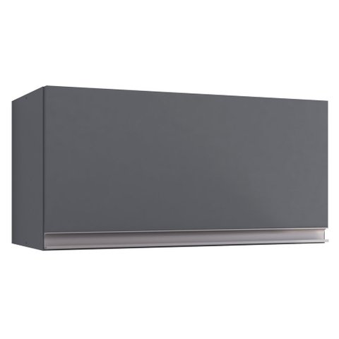 Armário Aéreo Geladeira Cozinha Andréia 60cm 01 Porta Cinza Escuro - Desk Design AJL Móveis Aéreo Ge