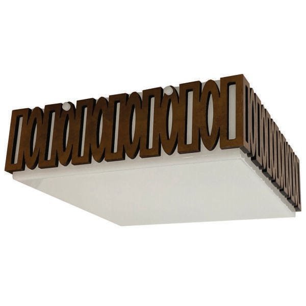 Luminária Plafon Madeira Canasvieiras Peg Bmsd 40cm - 1