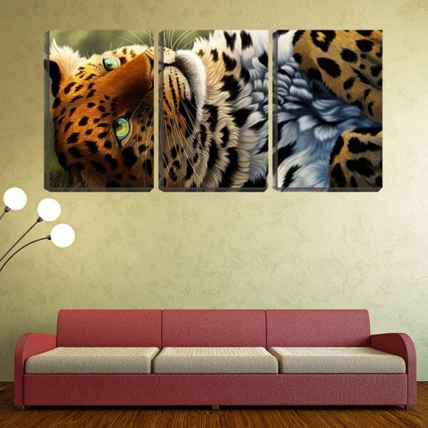 Quadro canvas 68x126 onça deita arte desenho - 2