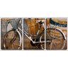 Quadro canvas 68x126 bicicleta retrô na parede pichada - 1