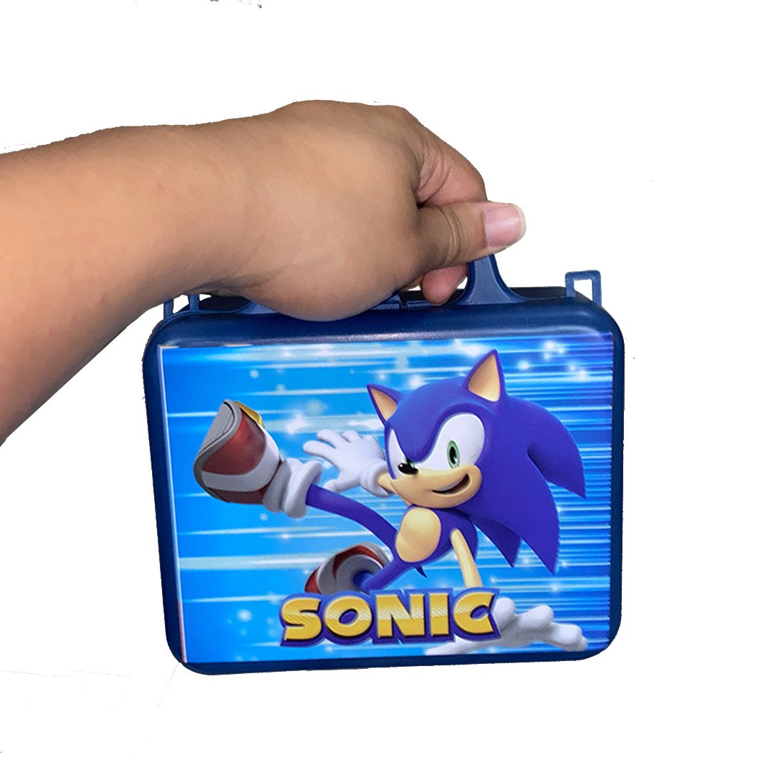 Kit Sonic the Hedgehog 1 Maletinha + 1 Copo + 1 Mini Toalha - 4