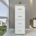 Ver imagem 1 de Arquivo Tamburato 4 Gavetas Ii - Carvalho/branco 6205