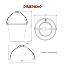 Ver imagem 6 de Balde Reforçado Multiuso com Marcação 12 Litros Cor Branco Durín