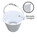 Ver imagem 3 de Balde Reforçado Multiuso com Marcação 12 Litros Cor Branco Durín