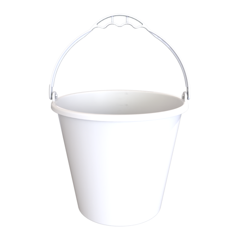 Balde Reforçado Multiuso com Marcação 12 Litros Cor Branco Durín