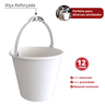 Balde Reforçado Multiuso com Marcação 12 Litros Cor Branco Durín - 2