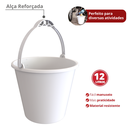 Ver imagem 2 de Balde Reforçado Multiuso com Marcação 12 Litros Cor Branco Durín