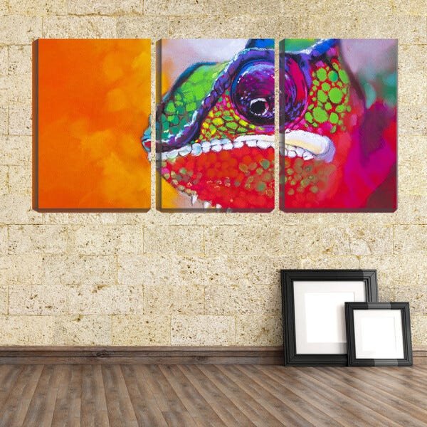 Quadro canvas 68x126 olho de camaleão arte - 2