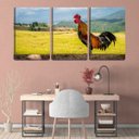 Ver imagem 2 de Quadro canvas 68x126 galo cantando na cerca