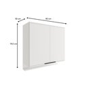 Ver imagem 3 de Armário Aéreo Cozinha Modulado Alpha 2502 C/ 2 Portas 80cm Freijo/off White - Carraro