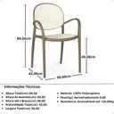 Ver imagem 2 de Kit 6 Cadeiras de Jantar Roma com Braço para Sala e Cozinha - Branco-cinza Escuro