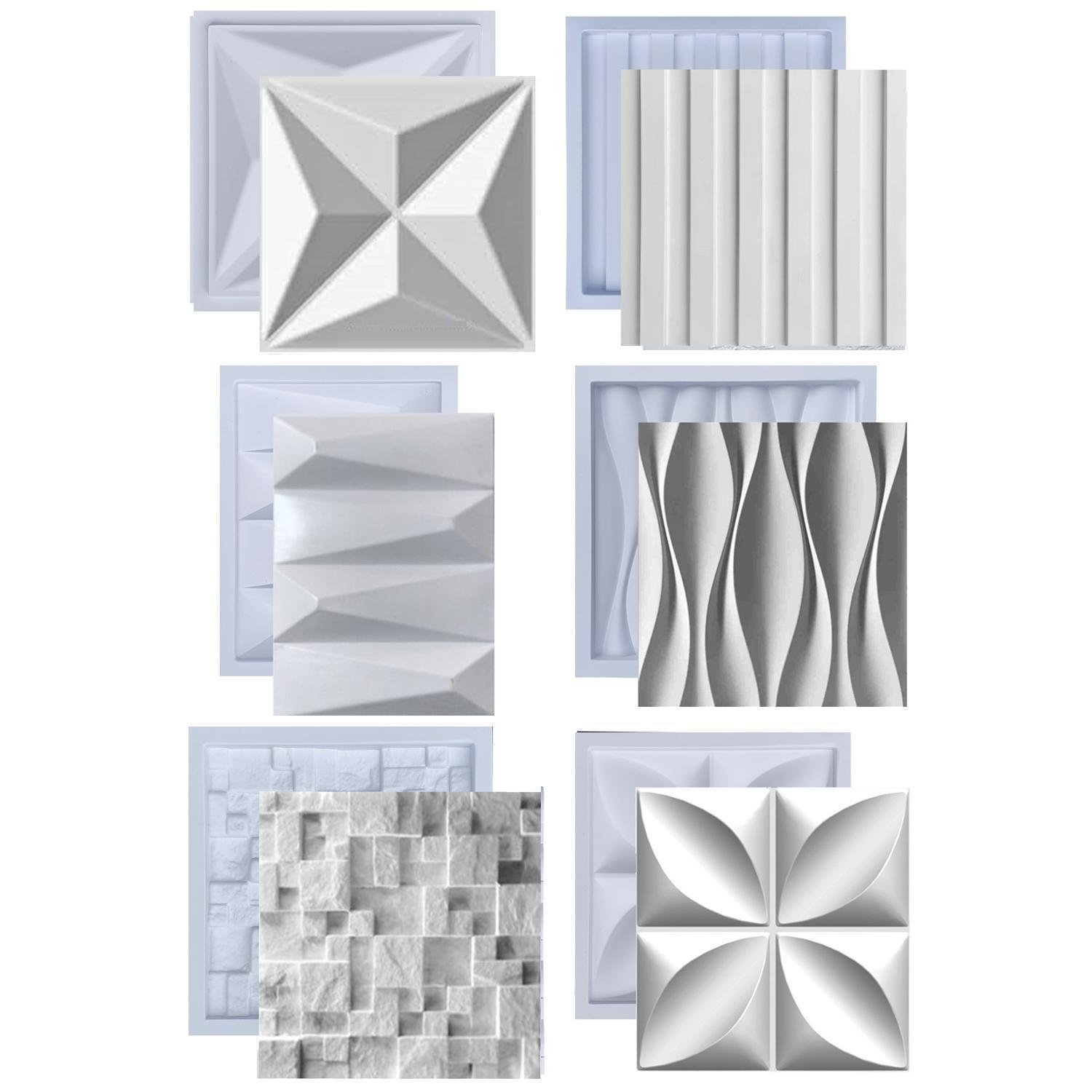 Formas Kit Molde de Placa Gesso 3d Cimento Fdg Abs Plástico - 1