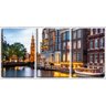 Quadro canvas 68x126 cidade Amsterdã iluminada - 1
