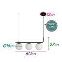 Ver imagem 2 de Pendente Petit Poa Cromo 60cm 3E27 SQ001B Bella