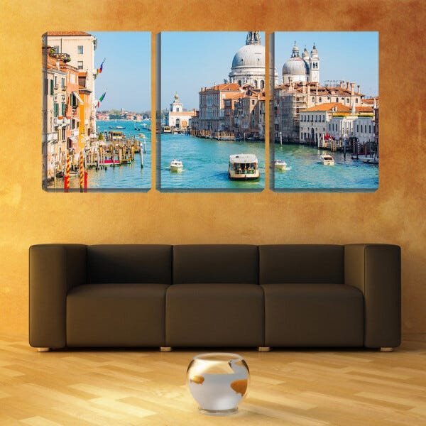 Quadro canvas 68x126 barcos de veneza sobre águas - 2