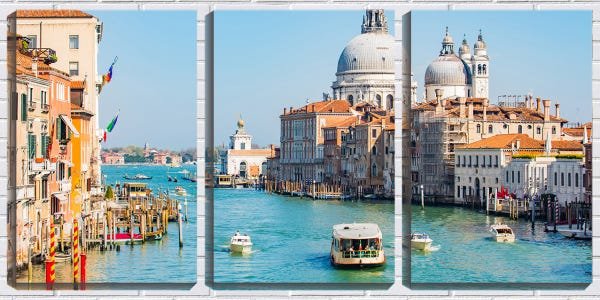 Quadro canvas 68x126 barcos de veneza sobre águas - 1