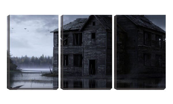 Quadro canvas 68x126 casa de madeira abandonada - 1