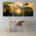 Ver imagem 2 de Quadro canvas 68x126 sol dourado entre galhos secos