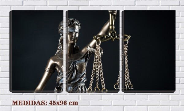Quadro canvas 68x126 deusa da justiça fundo preto - 1