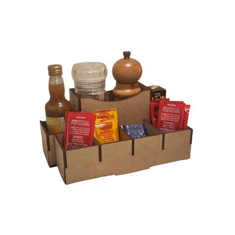 Porta Guardanapo e Sachê em MDF - Kit 5 Unidades