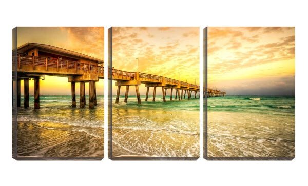 Quadro canvas 68x126 plataforma sob céu vintage - 1