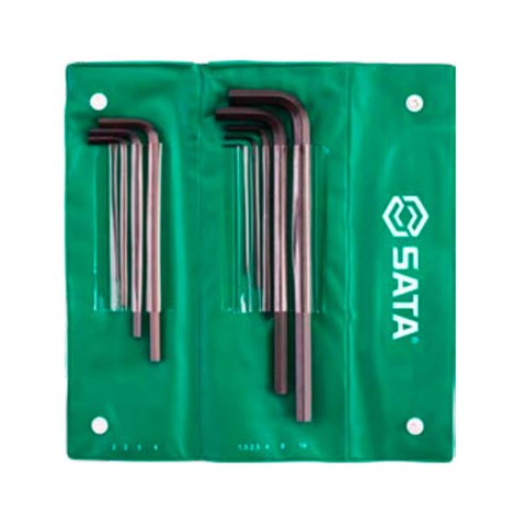 Jogo de Chave Hexagonal Curta 1,5 a 10mm Sata 11 Peças ST09128L ST09128L