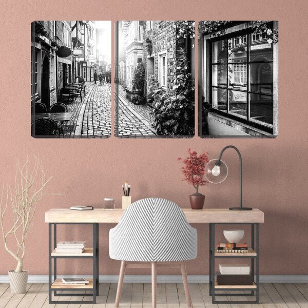 Quadro canvas 68x126 rua antiga de pedras pb - 2