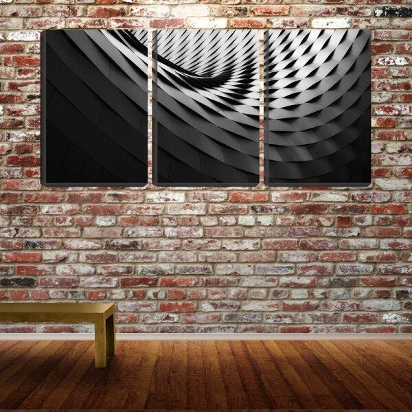 Quadro canvas 68x126 imagem abstrata fundo preto - 2