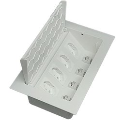 Caixa Tomada Para Mesa Escritorio Coworking QTMOV Caixa de Embutir Branco - 2
