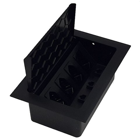 Caixa Tomada Para Mesa Escritorio Coworking QTMOV Caixa de Embutir Branco