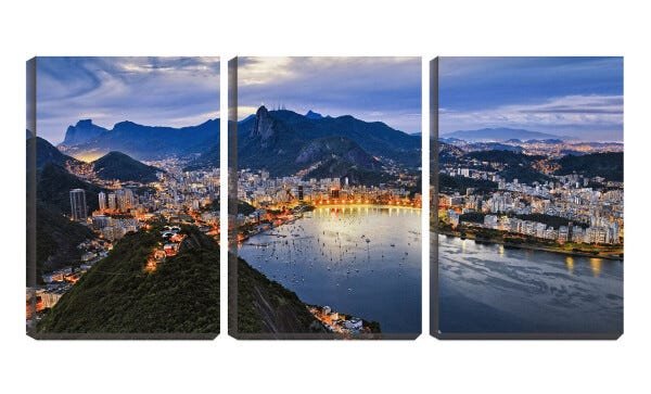 Quadro canvas 68x126 rio de janeiro iluminado - 1