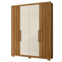 Ver imagem 6 de Guarda Roupa Solteiro Ambiente Califórnia 4 Portas Freijó Off White - Moval