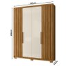 Guarda Roupa Solteiro Ambiente Califórnia 4 Portas Freijó Off White - Moval - 2