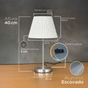 Ver imagem 5 de Abajur Luminaria de Mesa Redondo Piovere com Interruptor e Cupula Texturizada Decoração Casa