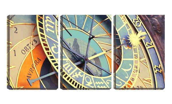 Quadro canvas 68x126 relógio astrológico antigo - 1