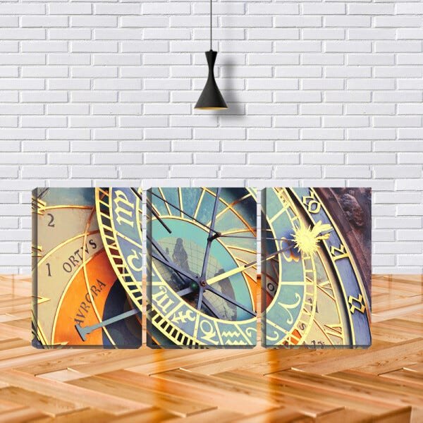 Quadro canvas 68x126 relógio astrológico antigo - 2