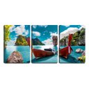 Ver imagem 1 de Quadro canvas 68x126 barcos na água azul piscina