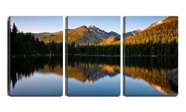 Quadro canvas 68x126 montanha refletida na lagoa - 1