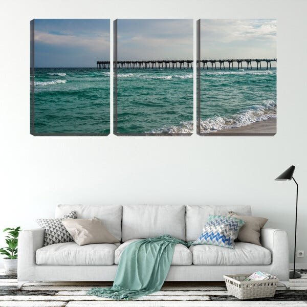 Quadro canvas 68x126 plataforma adentra o mar - 2
