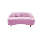 Ver imagem 3 de Namoradeira Sofá Feijão Cancún 130cm Orgânica Couro Rosa Bebê