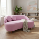 Ver imagem 1 de Namoradeira Sofá Feijão Cancún 130cm Orgânica Couro Rosa Bebê