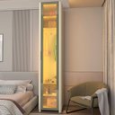 Ver imagem 1 de Módulo Guarda-Roupa Nicho Reflecta 1 Porta com LED 100% MDF Innova Bege/Off White