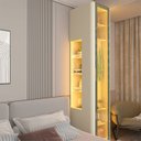 Ver imagem 7 de Módulo Guarda-Roupa Nicho Reflecta 1 Porta com LED 100% MDF Innova Bege/Off White