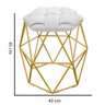Kit 5 Puff Banqueta Luna Nó Escandinavo para Pentedeira Sala Quarto Hexágono Dourado Suede Branco - 3