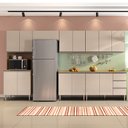 Ver imagem 1 de Cozinha Modulada Milla 6 Peças Amendoa Off White Puxador Aluminio Ii