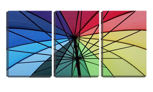 Quadro canvas 68x126 hastes guarda chuvas coloridos - 2