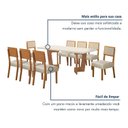 Ver imagem 5 de Conjunto Sala de Jantar Mesa 180cm com 8 Cadeiras Liz Bege/Cinamomo/Off White/Linho