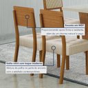 Ver imagem 7 de Conjunto Sala de Jantar Mesa 180cm com 8 Cadeiras Liz Bege/Cinamomo/Off White/Linho